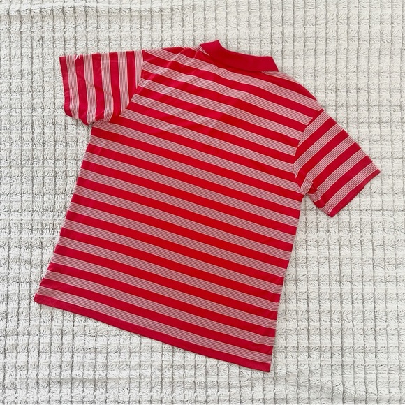 Slazenger Mens Red and White Striped Polo Shirt - Picture 2 of 3